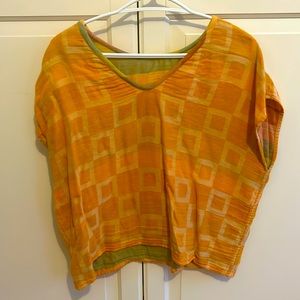 Ace & Jig top, citrus reversible to sorbet, size L